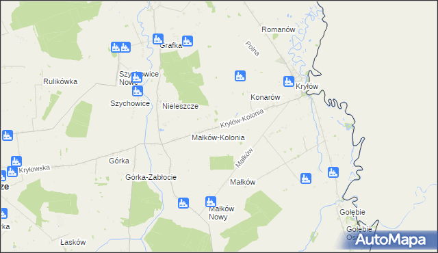 mapa Kryłów-Kolonia, Kryłów-Kolonia na mapie Targeo
