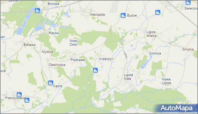 mapa Krzeczyn, Krzeczyn na mapie Targeo