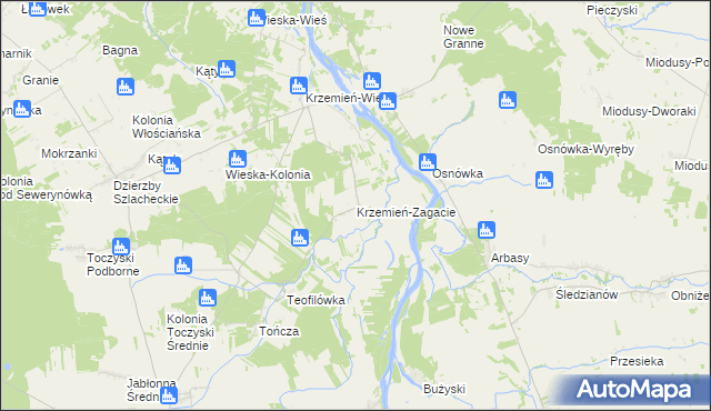 mapa Krzemień-Zagacie, Krzemień-Zagacie na mapie Targeo