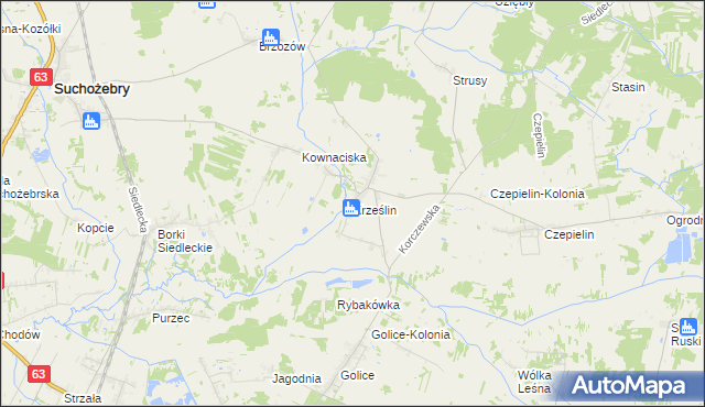 mapa Krześlin, Krześlin na mapie Targeo