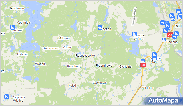 mapa Krzeszewo, Krzeszewo na mapie Targeo