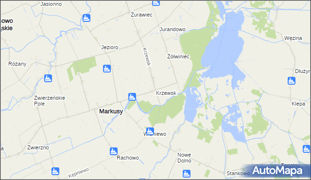 mapa Krzewsk, Krzewsk na mapie Targeo