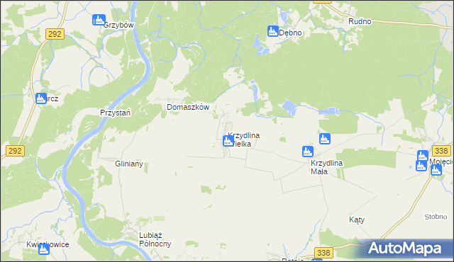 mapa Krzydlina Wielka, Krzydlina Wielka na mapie Targeo