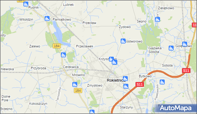 mapa Krzyszkowo, Krzyszkowo na mapie Targeo