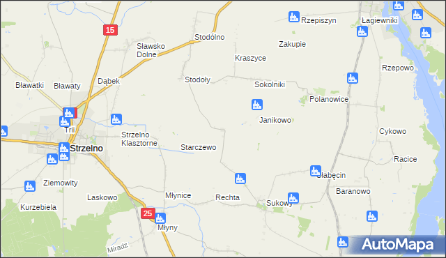 mapa Książ gmina Strzelno, Książ gmina Strzelno na mapie Targeo