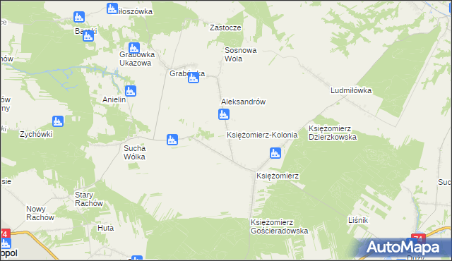 mapa Księżomierz-Kolonia, Księżomierz-Kolonia na mapie Targeo