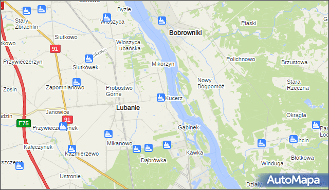 mapa Kucerz, Kucerz na mapie Targeo