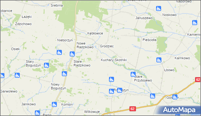 mapa Kuchary-Skotniki, Kuchary-Skotniki na mapie Targeo