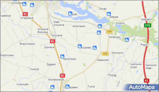 mapa Kuczwały, Kuczwały na mapie Targeo