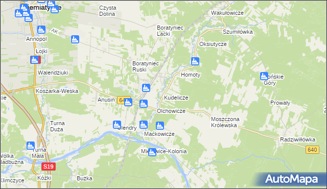 mapa Kudelicze, Kudelicze na mapie Targeo