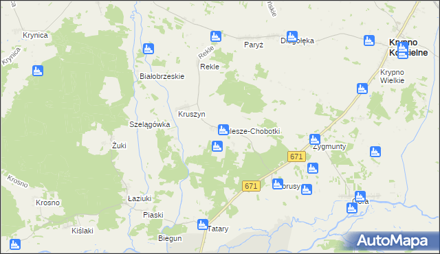 mapa Kulesze-Chobotki, Kulesze-Chobotki na mapie Targeo