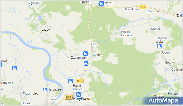 mapa Kulno, Kulno na mapie Targeo