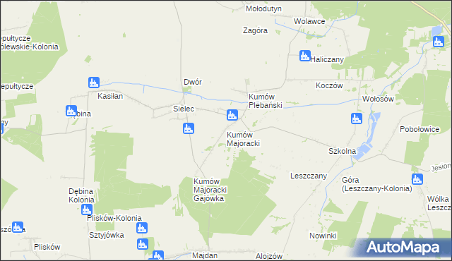 mapa Kumów Majoracki, Kumów Majoracki na mapie Targeo