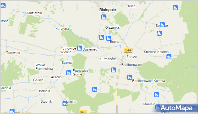 mapa Kurmanów, Kurmanów na mapie Targeo