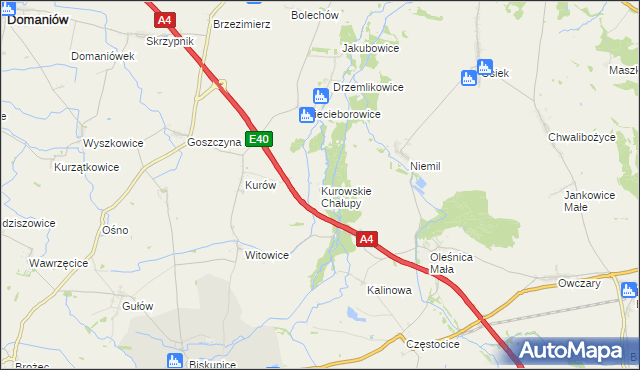 mapa Kurowskie Chałupy, Kurowskie Chałupy na mapie Targeo