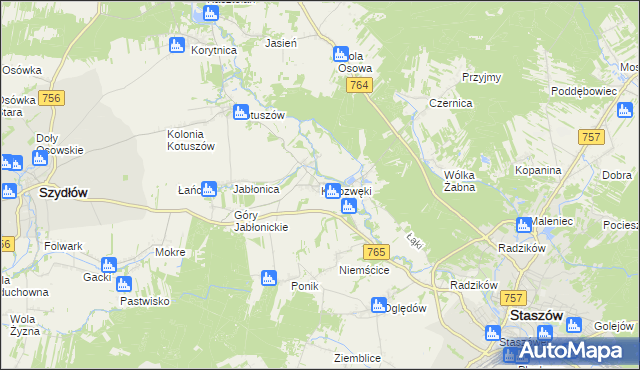 mapa Kurozwęki, Kurozwęki na mapie Targeo