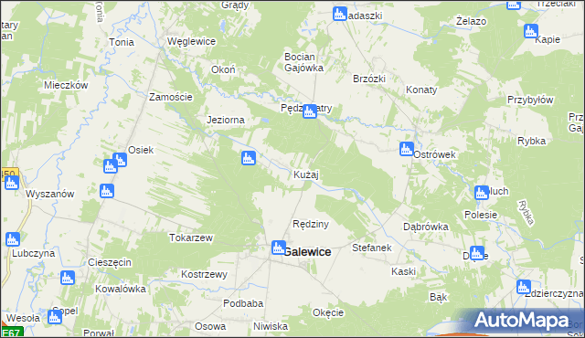 mapa Kużaj, Kużaj na mapie Targeo