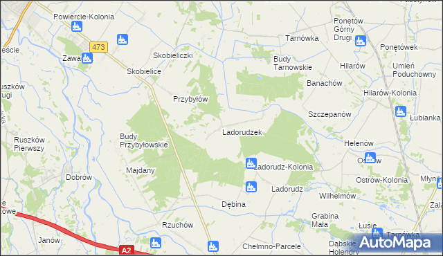 mapa Ladorudzek, Ladorudzek na mapie Targeo