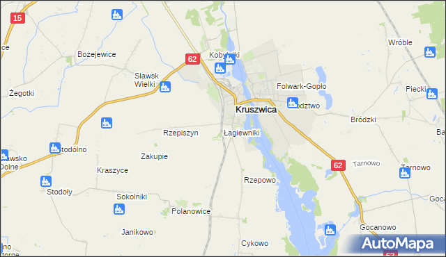 mapa Łagiewniki gmina Kruszwica, Łagiewniki gmina Kruszwica na mapie Targeo
