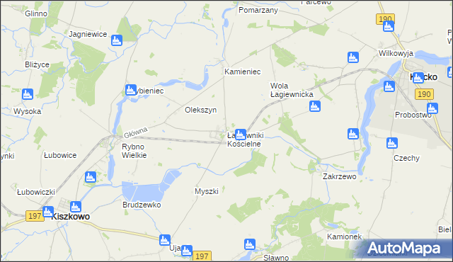 mapa Łagiewniki Kościelne, Łagiewniki Kościelne na mapie Targeo
