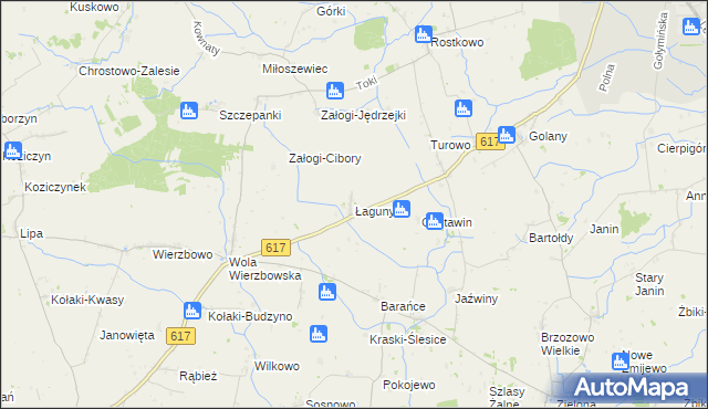 mapa Łaguny, Łaguny na mapie Targeo