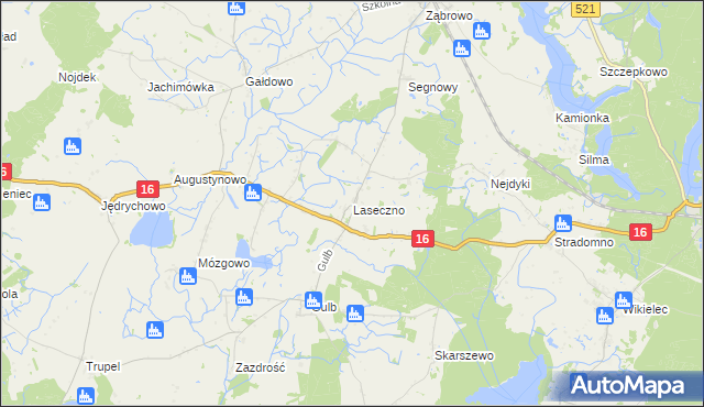 mapa Laseczno, Laseczno na mapie Targeo
