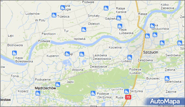 mapa Laskówka Delastowska, Laskówka Delastowska na mapie Targeo