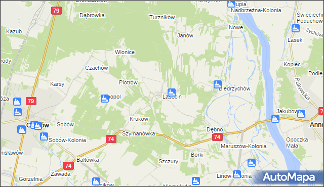 mapa Lasocin gmina Ożarów, Lasocin gmina Ożarów na mapie Targeo