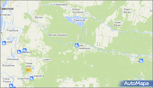 mapa Łążek Chwałowski, Łążek Chwałowski na mapie Targeo