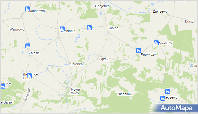 mapa Łążek gmina Kuczbork-Osada, Łążek gmina Kuczbork-Osada na mapie Targeo