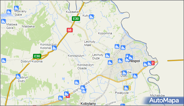 mapa Lechuty Duże, Lechuty Duże na mapie Targeo