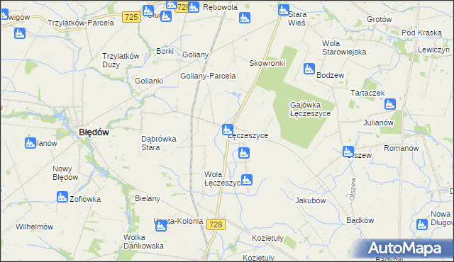 mapa Łęczeszyce, Łęczeszyce na mapie Targeo