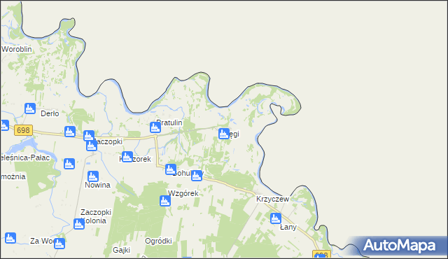 mapa Łęgi gmina Terespol, Łęgi gmina Terespol na mapie Targeo