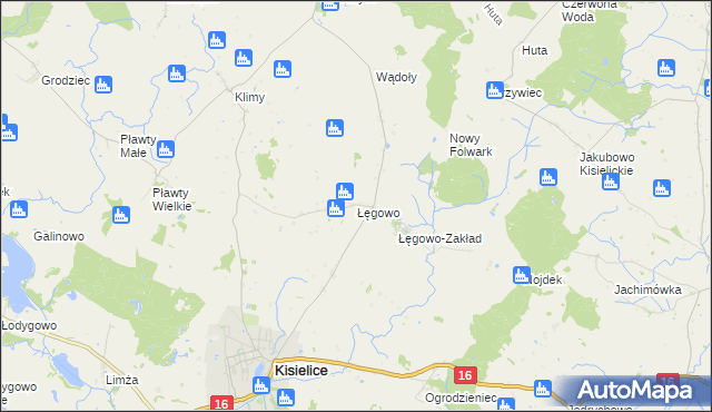 mapa Łęgowo gmina Kisielice, Łęgowo gmina Kisielice na mapie Targeo