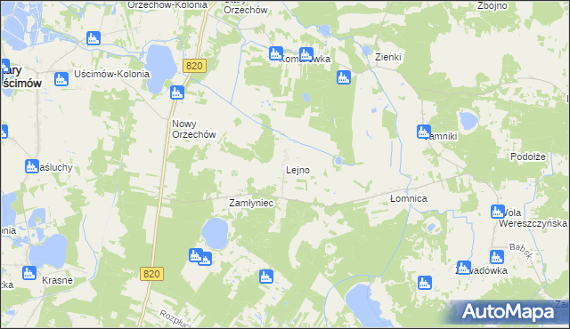 mapa Lejno, Lejno na mapie Targeo