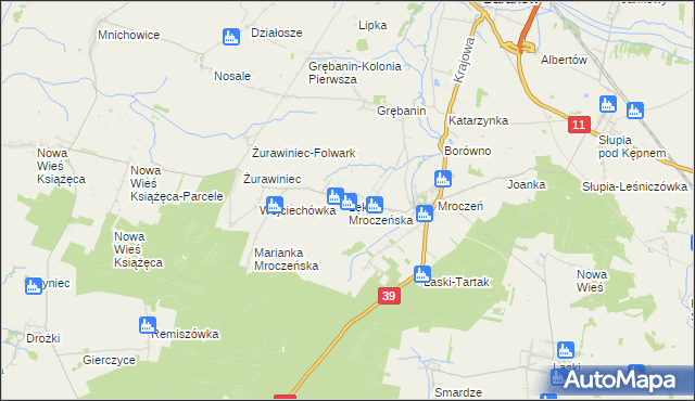 mapa Łęka Mroczeńska, Łęka Mroczeńska na mapie Targeo
