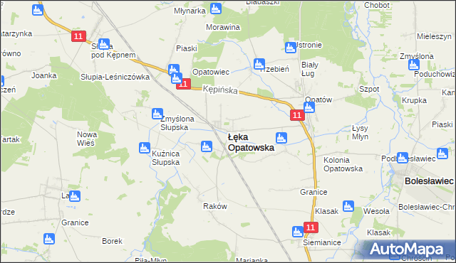 mapa Łęka Opatowska, Łęka Opatowska na mapie Targeo
