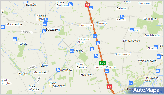 mapa Lekarcice, Lekarcice na mapie Targeo