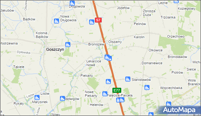mapa Lekarcice Stare, Lekarcice Stare na mapie Targeo