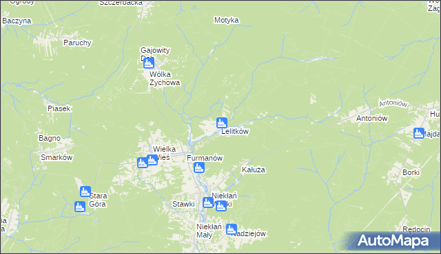 mapa Lelitków, Lelitków na mapie Targeo