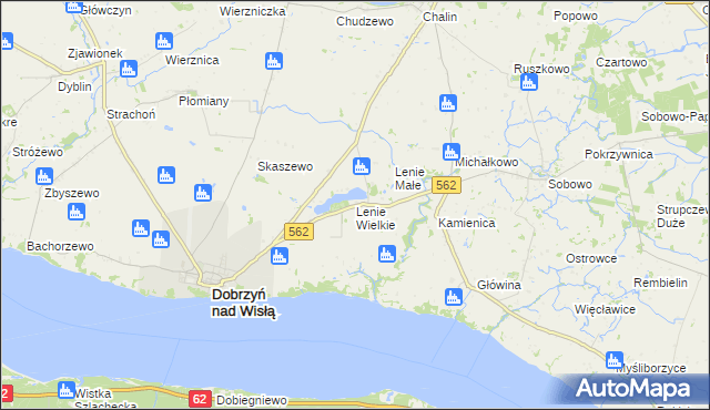 mapa Lenie Wielkie, Lenie Wielkie na mapie Targeo