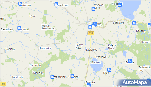 mapa Leśny Rów, Leśny Rów na mapie Targeo