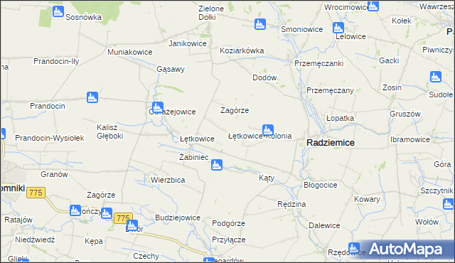 mapa Łętkowice-Kolonia, Łętkowice-Kolonia na mapie Targeo
