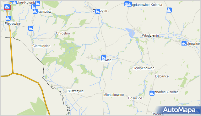 mapa Lewice gmina Branice, Lewice gmina Branice na mapie Targeo