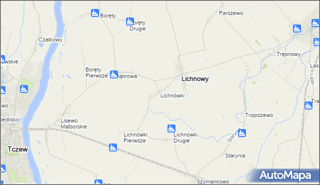 mapa Lichnówki, Lichnówki na mapie Targeo