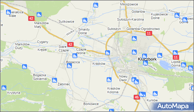 mapa Ligota Dolna gmina Kluczbork, Ligota Dolna gmina Kluczbork na mapie Targeo
