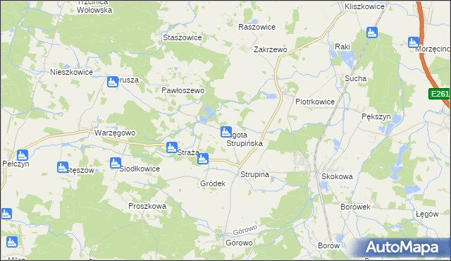 mapa Ligota Strupińska, Ligota Strupińska na mapie Targeo
