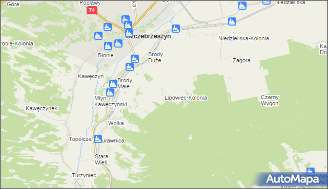 mapa Lipowiec-Kolonia, Lipowiec-Kolonia na mapie Targeo