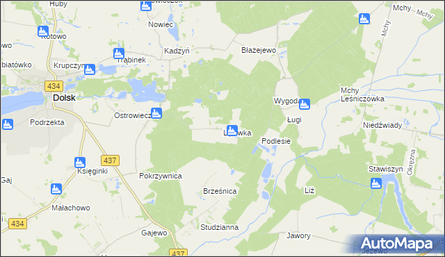 mapa Lipówka gmina Dolsk, Lipówka gmina Dolsk na mapie Targeo