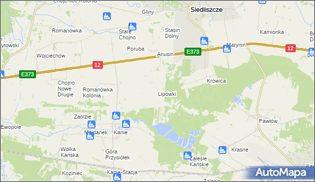 mapa Lipówki gmina Siedliszcze, Lipówki gmina Siedliszcze na mapie Targeo